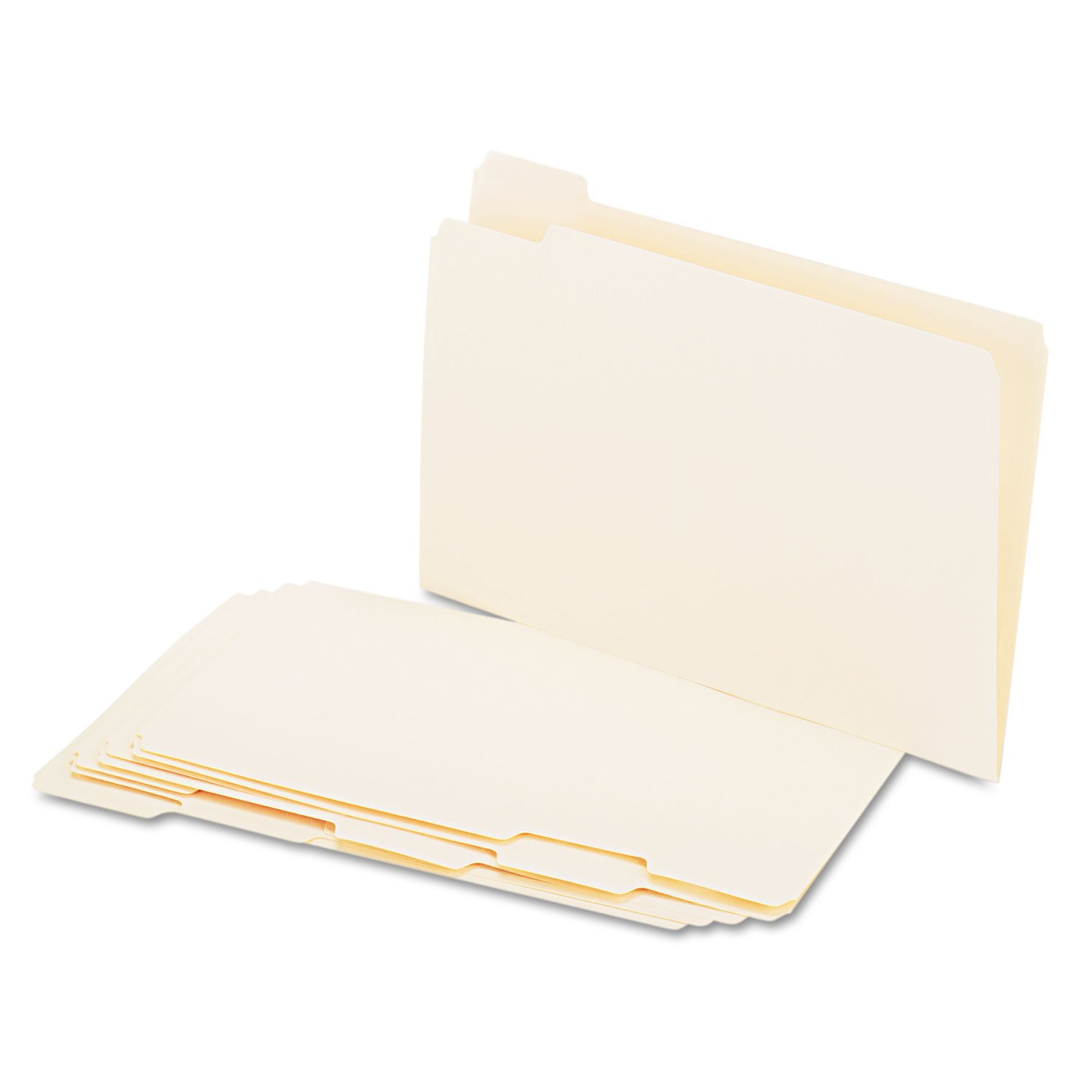 Universal® File Folders, 1/5 Cut Assorted, One-Ply Top Tab, Legal, Manila, 100/Box, Sold as 1 Box