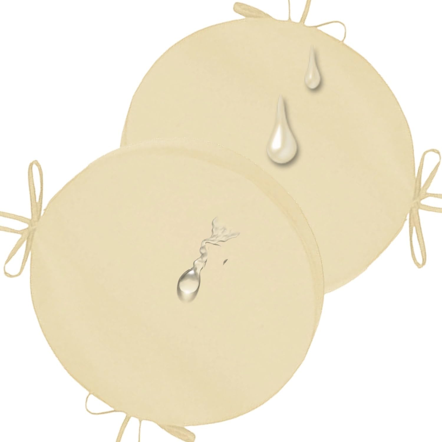 Outdoor Bistro Round Chair Cushions Set of 1/2/4, Waterproof Garden Seat Cushion With Ties and Removable Covers Stool Cushions 5/8cm Thick Memory Foam Seat Pads for Dining Kitchen(G5,35x5cm/2pcs)