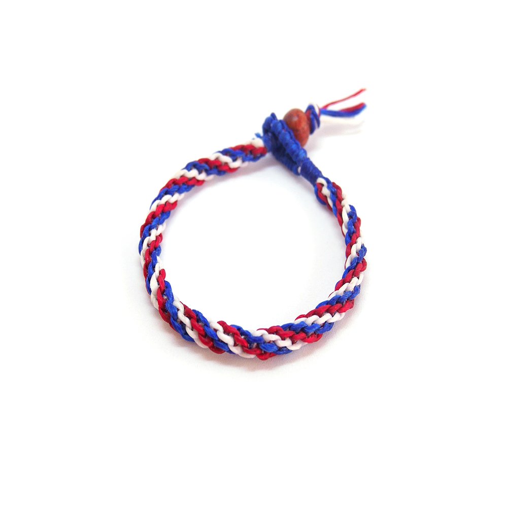 03 Fashion Handmade Bracelet Red Blue color - Wax String