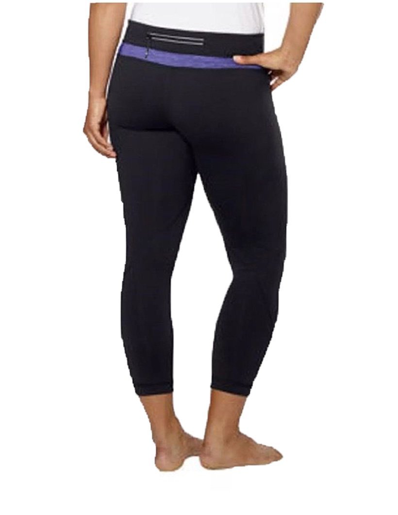Kirkland Signature Women's Performance Yoga Capri Leggings - BLACK PURPLE - XS