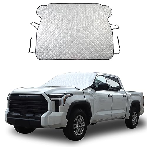Image of Windshield Snow Cover Fit for Toyota Tundra 2022-2024, Front Windshield Cover for Ice and Snow, Auto Extra Thick Windshield Ice Cover Protects Windshield and Wipers from Rain, Sun, Frost