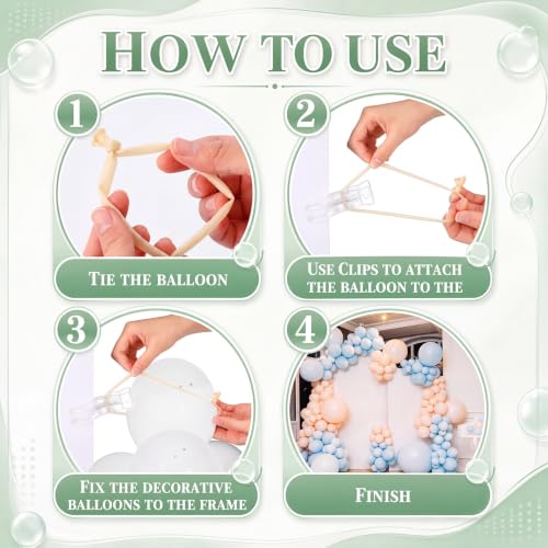 Image of Amyhill 40 Pack 3.5 Inch Balloon Arch Clips 100 Pcs 260 Long Balloons Kit | 3.5 Inch Large Heavy Duty Clip, Plastic Transparent, Clear 260 Long Balloons, For Arch Backdrop Garland, Long Twisting Decor