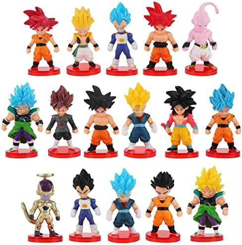 16Pcs Cartoon Anime Action Figures Set, Cake Toppers Ball for Kids and Fans Birthday Party, Collection Playset Party Supplies Decoration, 3inch Tall