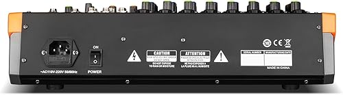 Miniatura 8 de KA8 - Consola de tablero de sonido profesional de 8 canales, interfaz digital USB MP3, entrada 48V Phantom Power Stereo DJ Studio FX Chasis de