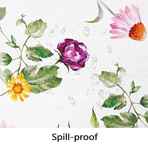 Bnejvif Oval Tablecloth Spring Floral Tablecloth, Modern Flower Oval Tablecloth, Floral Tablecloth, Indoor/Outdoor Waterproof Wrinkle Free Durable Spring Floral Tablecloth For Oval Tables 54 X 72 In #TOP4