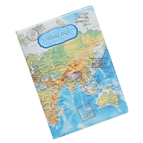 INOOMP Suporte de capa de passaporte de couro: 2 peças mapa do mundo vintage viagem bagagem passapor