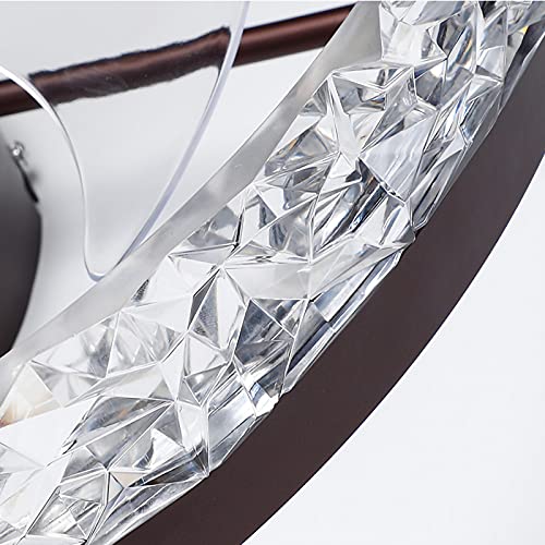 Pshrfanst 19.7" Ceiling Fan With Lights, Dimmable Led 6 Speeds Reversible Blades Timing With Remote Control, Semi Flush Mount Low Profile Fan, Brown #TOP3