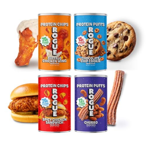 Rogue Protein Snacks Variety Pack - High Protein, Probiotic Snack - 4ct