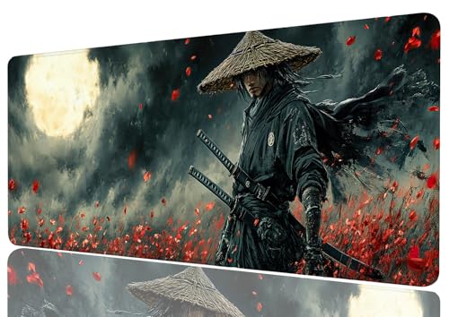 Warrior Desk Mat Swordsman Japanese Anime XL Mouse Pad Large Mousepad Extended Laptop Keyboard Mat...