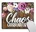 Smooffly Office Desk Accessories - Chaos Coordinator Quotes Vintage Watercolor Floral Mouse Pad, Decor for Women, Presents