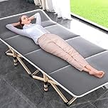 SK-GOODS Portable Folding Double Layer Camping Bed, Heavy Duty Travel Guest Bed with Carry Bag