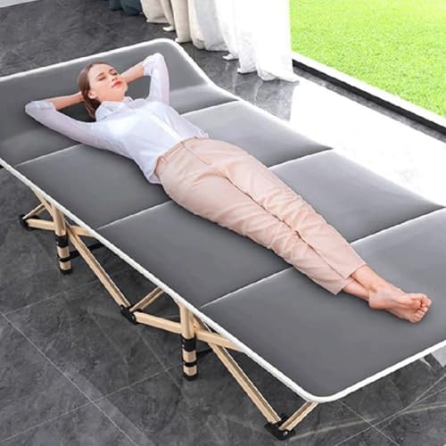 SK-GOODS Portable Folding Double Layer Camping Bed, Heavy Duty Travel Guest Bed with Carry Bag