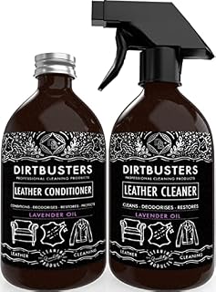 Dirtbusters Leather Cleaning And Conditioner Kit, Clean, Protect, Condition, Restore & Deodorise With Lavender Oil For All Leather Sofas, Furniture, Shoes, Bags, Car Seats, Saddles & Tack (2x500ml)
