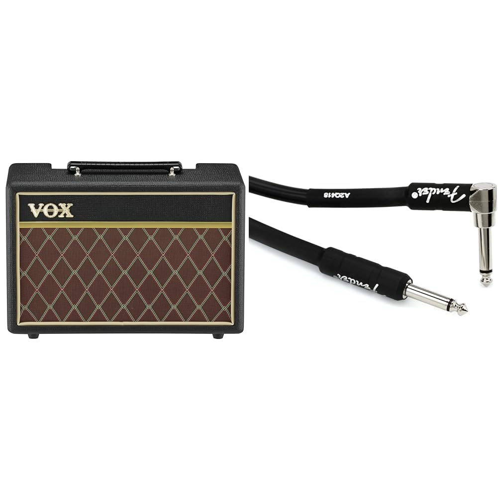 Vox V9106 Pathfinder 10, Gitarrencombo, Übungs- und Recording-Combo im VOX Design, Kombination aus Verstärker und 6,5" Lautsprecher & Fender Kabel Professional Series, 3m bk Angled