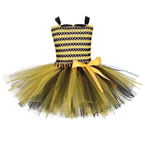 Healeved Disfraz De Abeja Para Niña Vestido Elegante y Falda De Disfraz Infantil Para Actuación Escena De Cosplay Con Alas y Diadema