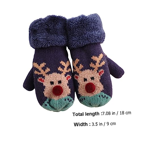 BESPORTBLE 1pair Boy Girl Full Finger Gloves Warm Neck Hanging Mittens for Boy Girl Christmas-themed Cartoon Design for and Cold Weather Activities2