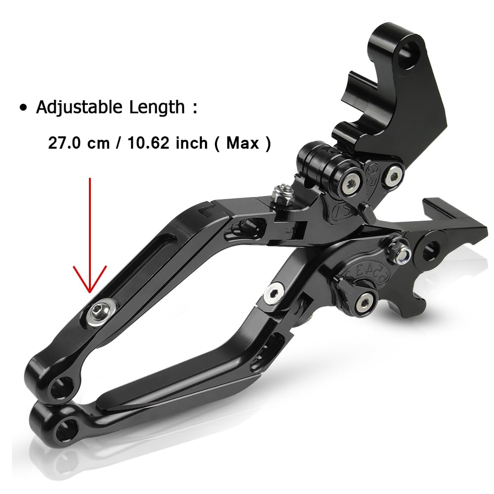Z750 Moto CNC Palanca de Manetas Embrague de Freno Regulables para Z750 Z 750 2007-2013 Z800 Z 800 E 2013-2017(Negro)