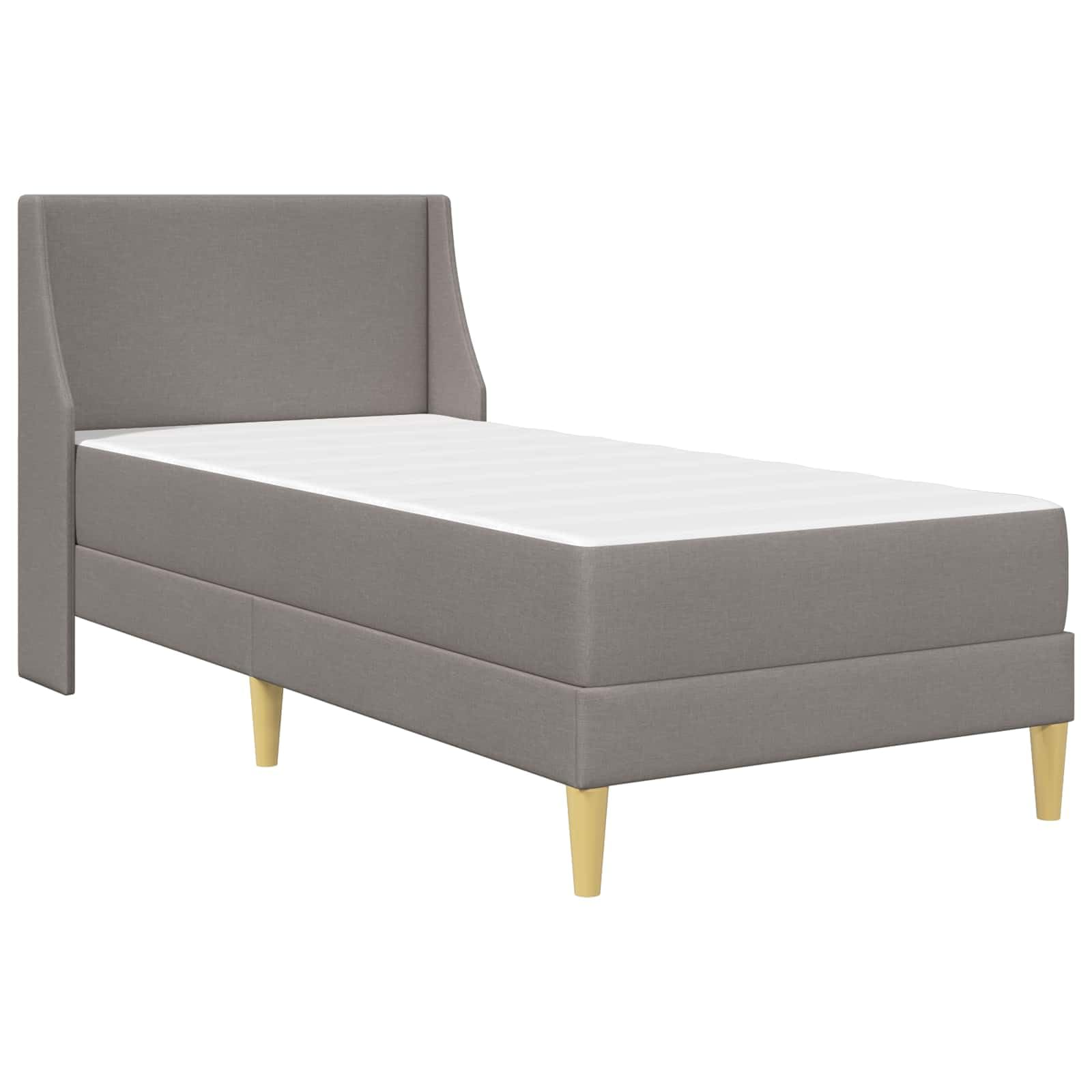 Rama łóżka z materacem taupe, 80 x 200 cm, poliester, rdzeń ze sprężyn kieszeniowych z zimną pianką, oddychający, ergonomiczny, z praktyczną przestrzenią do przechowywania, stelaż