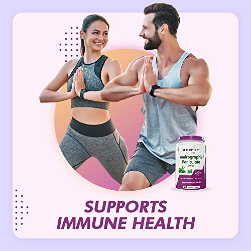 Image of HealthyHey Nutrition Andrographis Paniculata extract - 250 mg per serving - 60 Vegetable Capsules