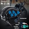 MOVOTOR Motorcycle Headlight 7inch with Bracket Clamp Red Background White DRL Hi/Low Beam for Universal Motorcycle Honda Yamaha Triumph Cafe Racer