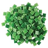 Jennifer's Mosaics Grassy Greens Mix 3/8-Inch Venetian Style Glass Mosaic Tile, Assorted Colors, 8-Ounce