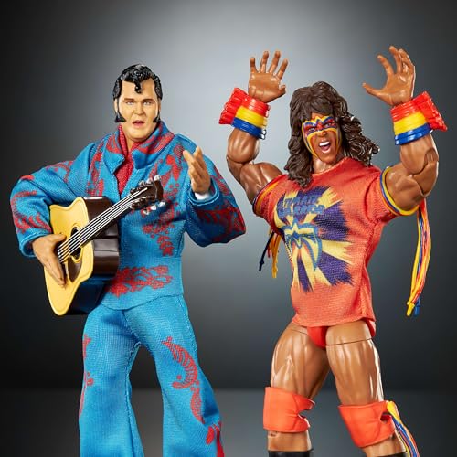 Image of Mattel WWE Coliseum Collection Action Figure 2-Pack, Set with Ultimate Warrior & Honky Tonk Man 6-inch Collectibles & Accessories Including Swappable Parts
