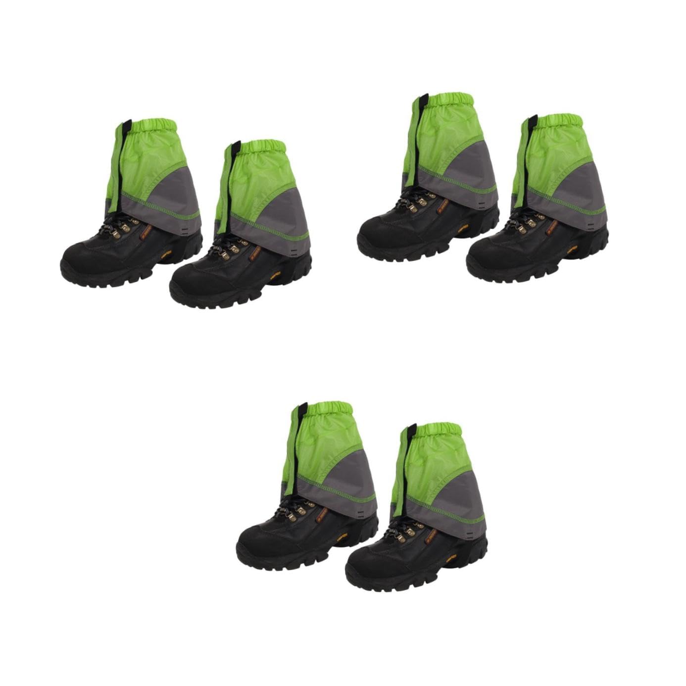 BESPORTBLE Lot De 3 Paires De Guêtres De Cheville Légères Et Essentielles pour Chaussures De Randonnée Vert Gris Non-