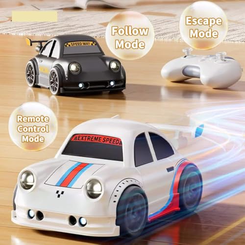 Image of Mini RC Intelligent Sensor Stunt Car Toy for Kids 3-8 | 4 Smart Modes: Follow Object, Chase, and remote control car, Rechargeable Cartoon Car with Music & Bright LED Light | Best Birthday Gift for Kid