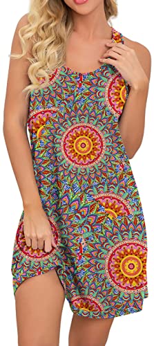 Prinstory Women Sleeveless Nightgowns Racerback Sleepdress Cotton Sleepwear For Women #TOP5