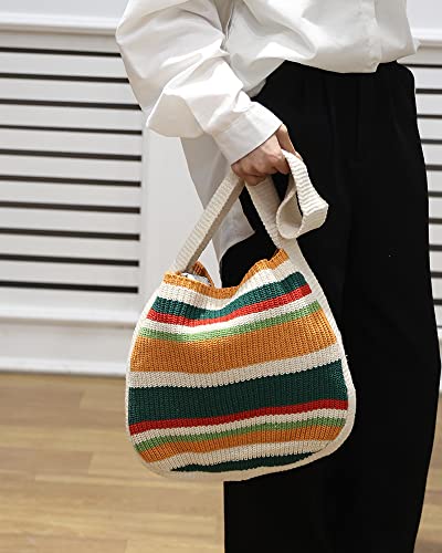 Image of ENBEI Women's Crochet Tote Bag Knit Shoulder bag,Aesthetic Bag,Cute Eco-Friendly Tote for Travel,Daily Use,Gift Box Packaging