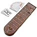 Juegoal Wood Cribbage Board Game Set 3 Tracks with Metal Pegs, Cards, Storage Area