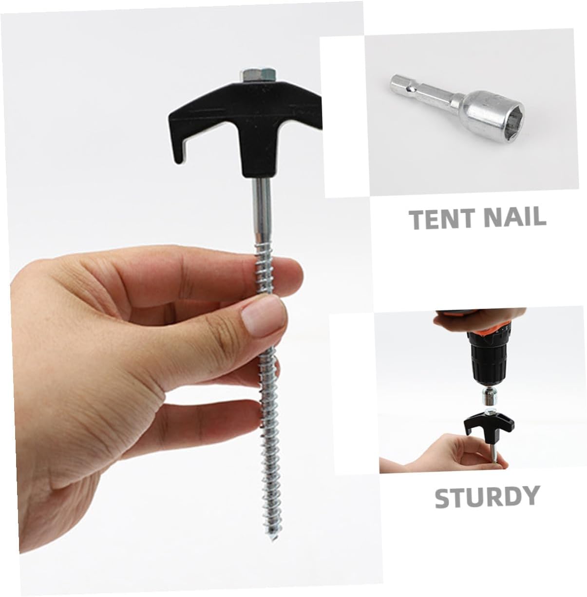 Heavy Duty Steel Tent Stakes Ground Stakes Set 22 Pieces Camping Tent Accessories Windproof Outdoor Shelter Anchors for Hiking and Beach