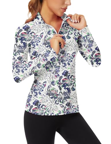 Soneven Ladies Long Sleeve Golf Shirt Equestrian Sunblock Shirts Equestrian Clothing