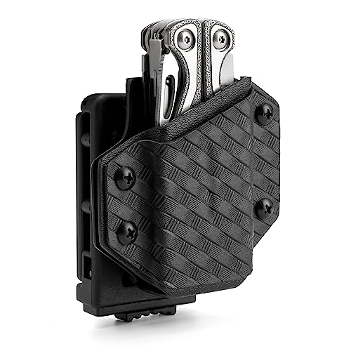 TACTICAL GEEK TGCode G4 Funda de Kydex para LEATHERMAN Multiherramienta, con Ajuste automático, se Adapta a la mayoría de los Anchos de cinturón de Las multiherramientas, Abrazadera de Funda de Nylon