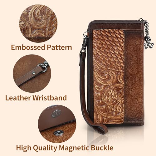 Image of Crossbody Bags For Women, Wristlet Wallet Phone Purse Shoulder handbags Multi-Function Small Clutch Card Holder