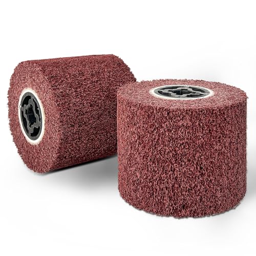GEOGIEEW Rouleau abrasif brosse grain 80 | Rouleau abrasif efficace en corindon marron | Manchons abrasifs pour ponceuse - Idéal pour le meulage, le mat et le satin