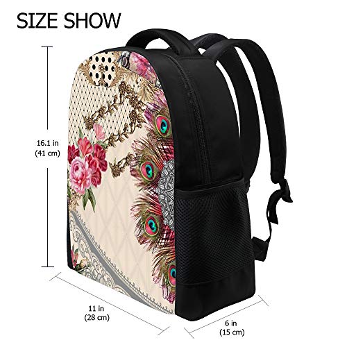 Sac à dos en maille polyester ZhiMi au motif fleurs géométriques - 3
