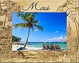 Saddle Mountain Souvenir Maui Hawaii Laser Engraved Wood Picture Frame Landscape (5 x 7)