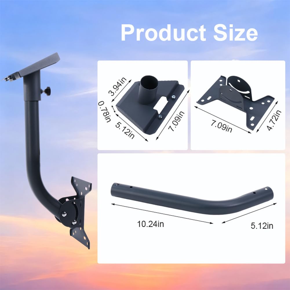 Staffa di montaggio a parete regolabile in metallo per antenna Starlink Gen 3, braccio telescopico antiruggine resistente alle intemperie con regolazione dell'angolo di 90-180 gradi, include viti di