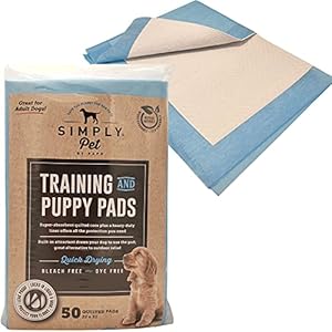 Puppy & Dog Potty Training Pee Pads | 50 Pad Pack for Small or Large Dogs & Pets | Disposable 22″ x 22″ Super Absorbent 5 Layer Pet Peepads NEUTRALIZE Odor | Veterinarian Recommended & Eco Friendly