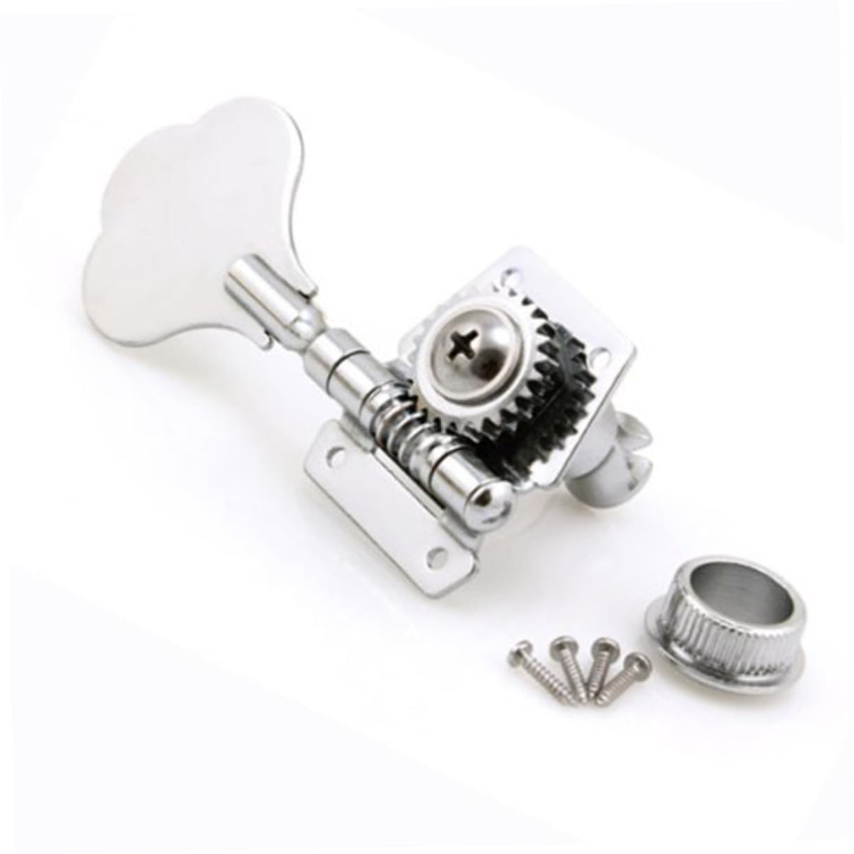 CIMAXIC 4r Bass Guitar Machine Heads Tuners Elephant Ear Button Hard Zinc Alloy 4pcs Right Tuners Great for Bass Tuning Replacement