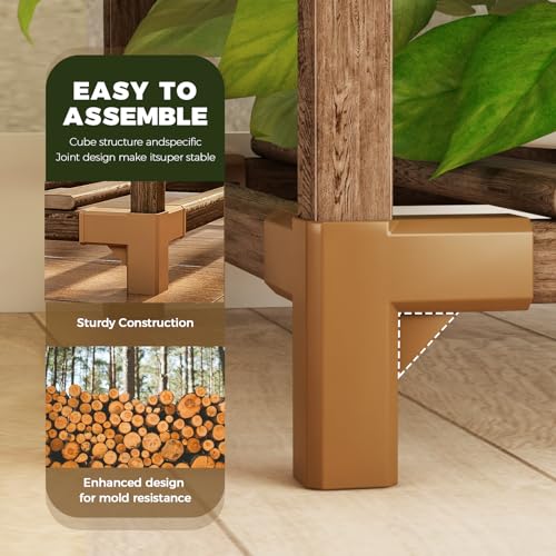image for Bamworld 2 Sets Plant Stands Indoor Tall Shelves Outdoor for Multiple 