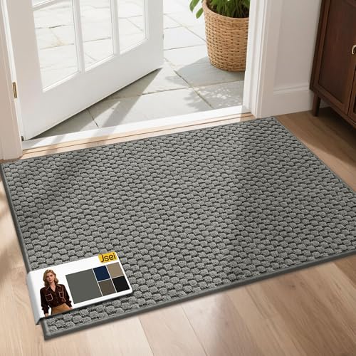 JSEI Dirt Trapper Door Mat 24"x36", Non-Slip Entryway Rugs Doormat Indoor, Washable Absorbent and Stain Resist Welcome Floor Mat for Front Door, Dog D