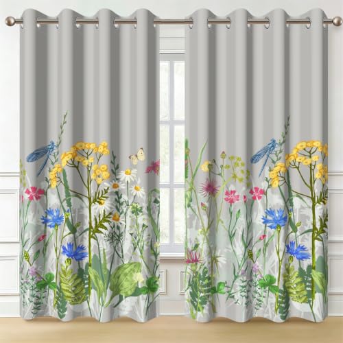 Rideaux fleurs sauvages pour salon ambiance nature et cosy - 2