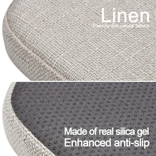 Image of BUYUE Friendly Woven Fabric Magnetic Bar Stool Cushion 1 Piece, Enhanced Anti-Slip Breathable Small Chair Seat Pad for Cafe Bistro Stackable Metal Stool (Square, Light Grey, 1)