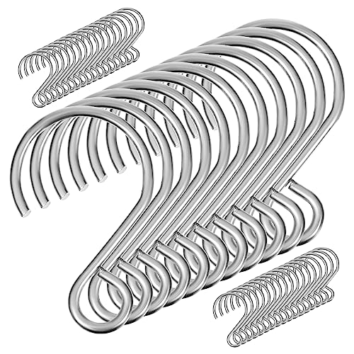 SOESFOUFU 100pcs Heavy Duty Stainless Steel s Hooks Hanging Basket Hooks for Kitchen Pot Hangers Smooth Edges Easy Install s Hooks for Bathroom Kitchen Garden