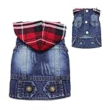 DABLUE Pet Coat Dog Jeans Jacket Cool Denim Coat Classic Small Medium Puppy Clothes Hoodie Vest...