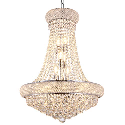 Crystal Chandelier Lighting for Dining Room Modern Interior Luxury K9 Bedroom Crystal Chandelier Ceiling Light French Empire Crystal Chandelier Silver 12 Lights â€¦