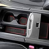 auovo Anti-Dust Mats Compatible with Acura RDX 2019 2020 2021 2022 2023 Door Slot Pad Car Interior Automotive Decoration Center Console Liners Door Liners Cup Holder Liners (16PCS/Set) (Red)