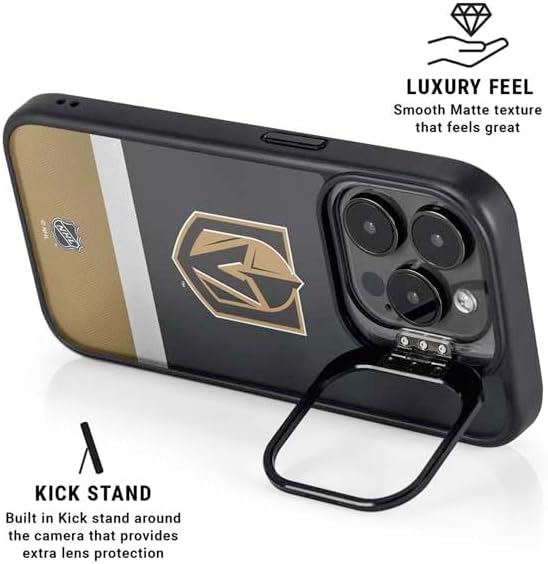 Skinit Kickstand Phone Case Compatible with iPhone 16 Pro Max - Officially Licensed NHL Vegas Golden Knights Jersey Design